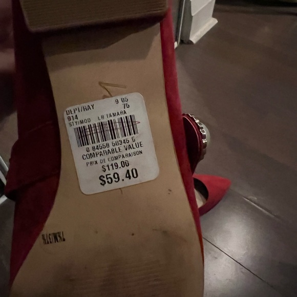 Red Suede Flats - Picture 3 of 6